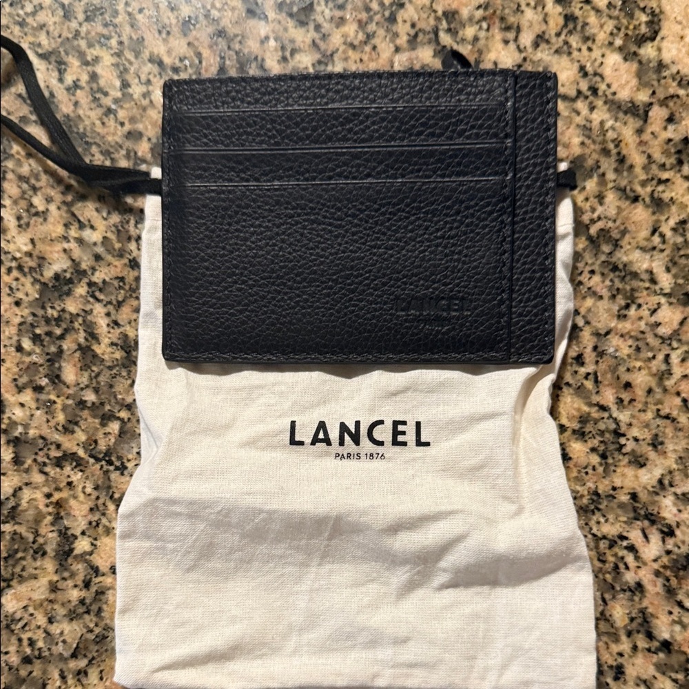 Lancel Black Leather Card Holder